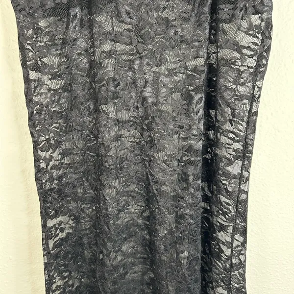 Black Sheer Lace Slip Dress - Size Small - Image 10