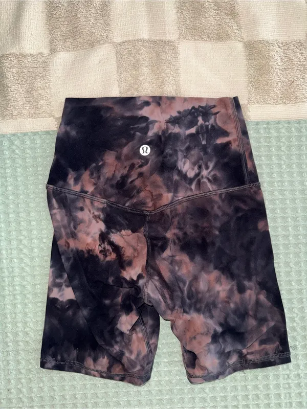 Lululemon Align Bikers *Diamond Dye Diamond Dye Graphite Grey Pink Pastel - Image 5