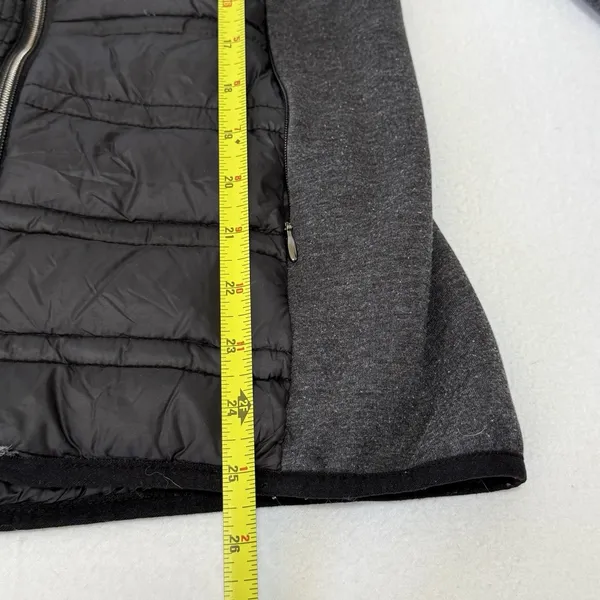 Michael Kors Black Knit-Sleeve Puffer Coat Hooded‎ Zip Up Women's Size Small - Image 5