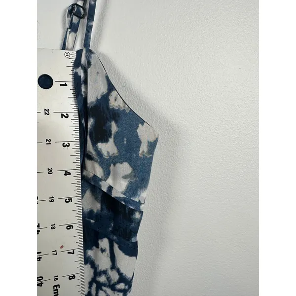 Betsey Johnson Size 6 Maxi Dress Womens Tie Dye‎ Deep V Blue White Sweetheart - Image 8
