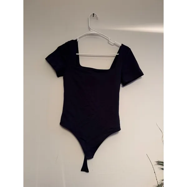 Babaton Contour Squareneck‎ Short Sleeve Bodysuit Navy Blue Womens Medium - Image 2