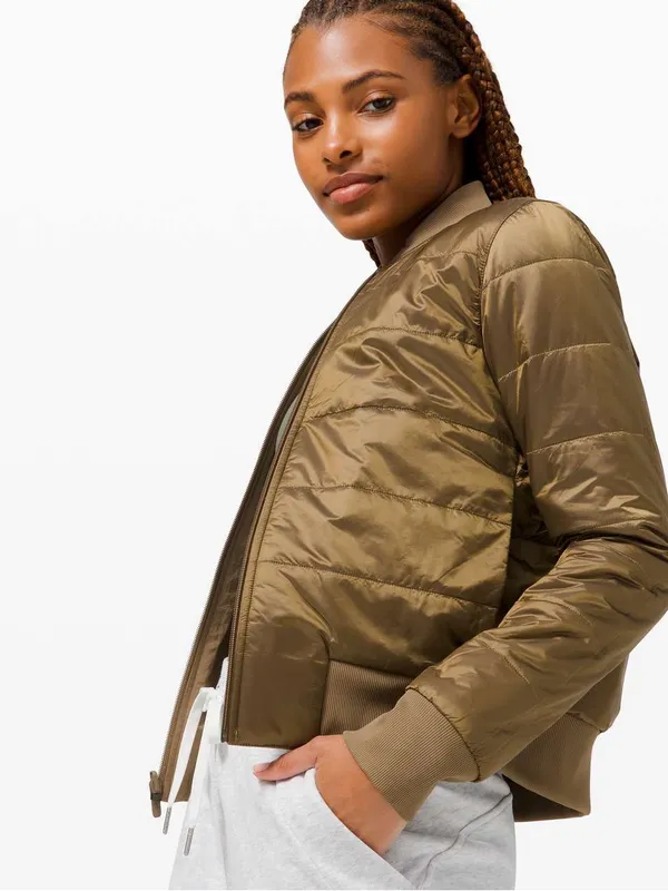 Lululemon Women’s Non-Stop Bomber Jacket Full Zip Reversible in Frontier 6 - Image 3