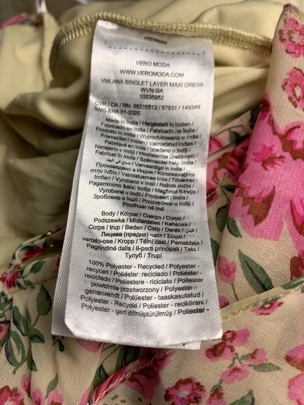 Vero Moda Felicia Halter Maxi Dress L Pink Floral Autumn Wedding Guest - Image 8