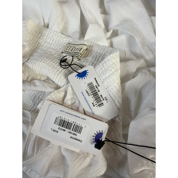 Seaspice Peruvian Cotton White Off Shoulder Maxi Skirt Set NWT XL Boho - Image 4