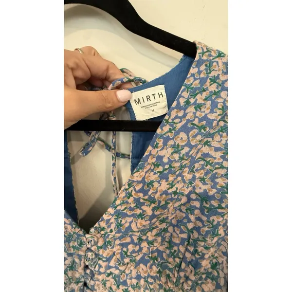 Anthropologie Mirth Caftan Perth mini dress in the Blueberry Print Medium 3031 - Image 7