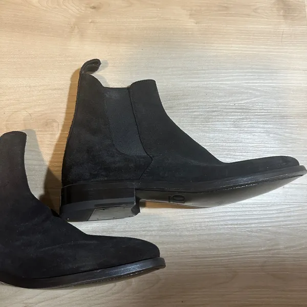 ORO Handmade in Spain‎ 6 Black Suede Leather Chelsea Ankle Boots - Image 7