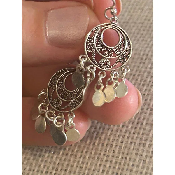 A266 1 1/4 inch 925 sterling silver earrings - Image 8