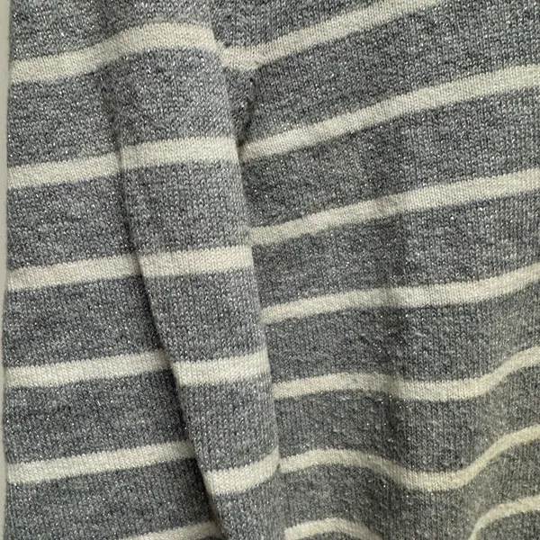 Old Navy‎ Silver and White Striped Top - Image 3