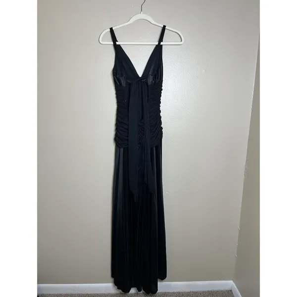Vtg Y2K Whimsigoth Black Dress Event Witchy Glam Fairy Grunge Windsor‎ 90s - Image 8