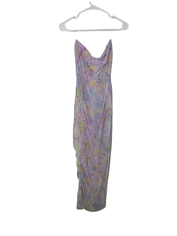💜 Blue Blush NWT Lilac Watercolor Mesh Ruffle Maxi Dress Size Large 💜 - Image 6