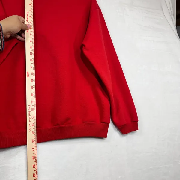 VTG Top Stitch Morning Sun Large Red‎ Collared Sweater Holiday Christmas Penguin - Image 8