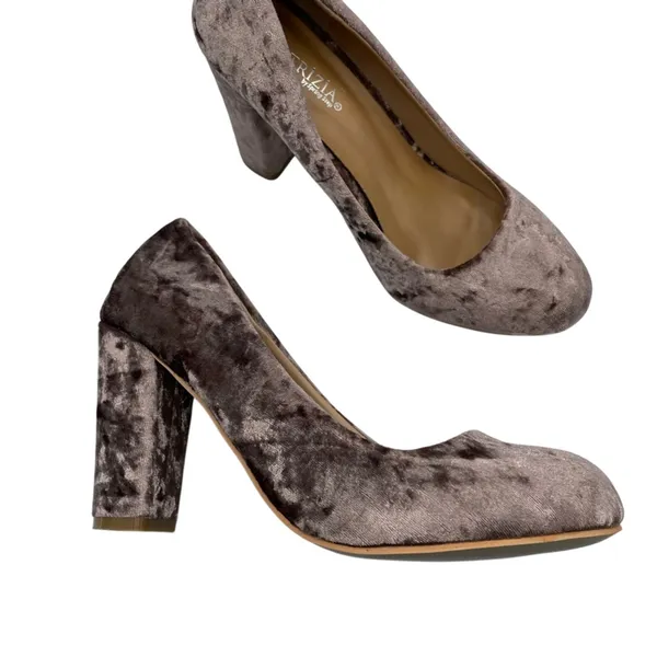 Patrizia Spring Step Pink Rose Crushed Velvet Pumps Heels Womens 38 Fall Chunky - Image 2
