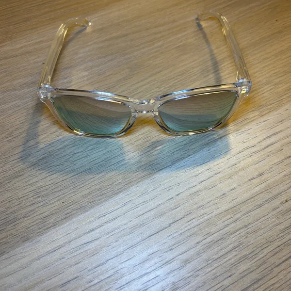 Transparent Frame Sunglasses with Green Lenses - Image 2
