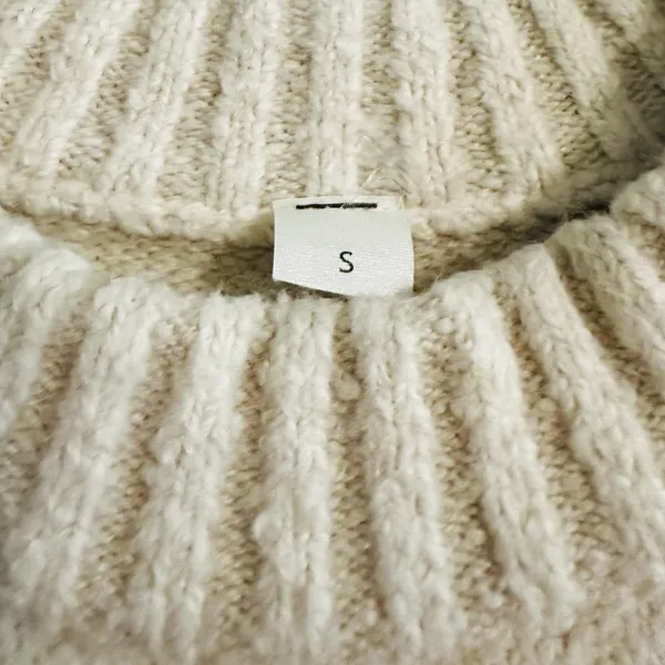 Lululemon Brushed Cotton Merino Blend Crewneck Sweater Ivory Preppy Size Small - Image 6