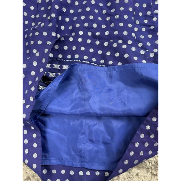J.Crew Polka Dot Silk Blend Sheath Dress Women's‎ Size 2 Cobalt Silver Metallic - Image 7