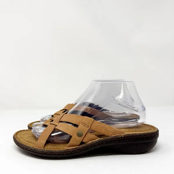 Ugg Lani Criss Cross Strap Leather Wedge Sandals Brown Size 8 - Image 3