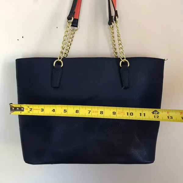 Anne Klein Dark Blue Leather Shoulder Bag - Image 3