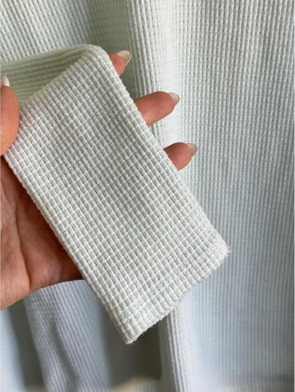 Free People We The Free Mint Green Waffle Knit Thermal Top Size S Long Sleeve - Image 2