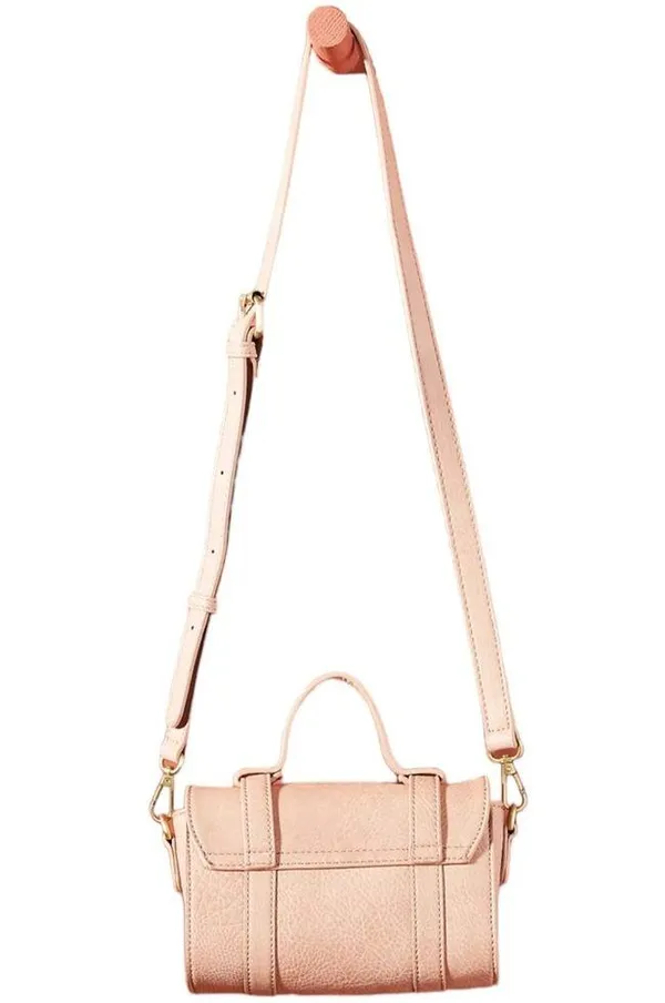 Anthropologie Aidy Pink Faux Leather Barrel Bag - Image 2