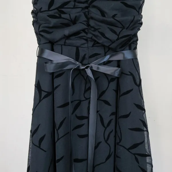 Vintage 90s Luly K Black Floral Midi Dress - Image 9