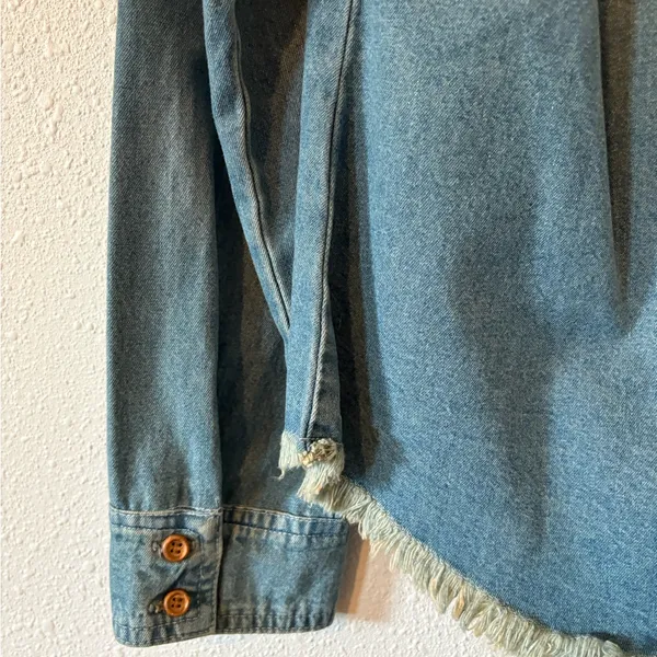 Miss Me Embellished Denim Button Down Shirt - Image 5