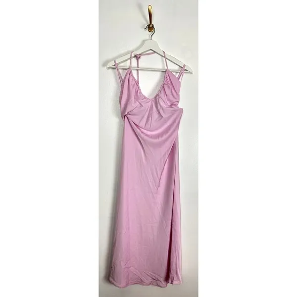 ALC Frank Sienna Cut-Out Satin Midi Dress in Light Pink Size US 0 - Image 5