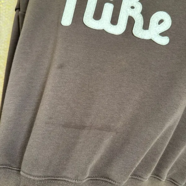Nike Women's Sportswear Club Fleece Oversized Cropped Hoodie Brown Large - Image 5