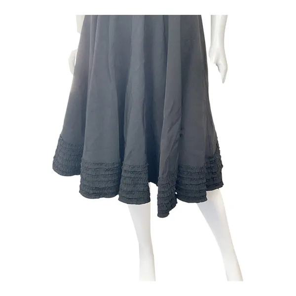 Candice Gwinn New Orleans Black Dress Ruffle Trim Fit‎ & Flare Midi Party Sz 8 - Image 6