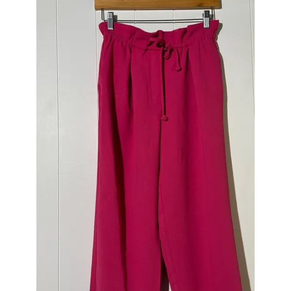 Aritzia Wilfred Paperbag Pants Fuchsia Drawstring High Rise Small - Image 6
