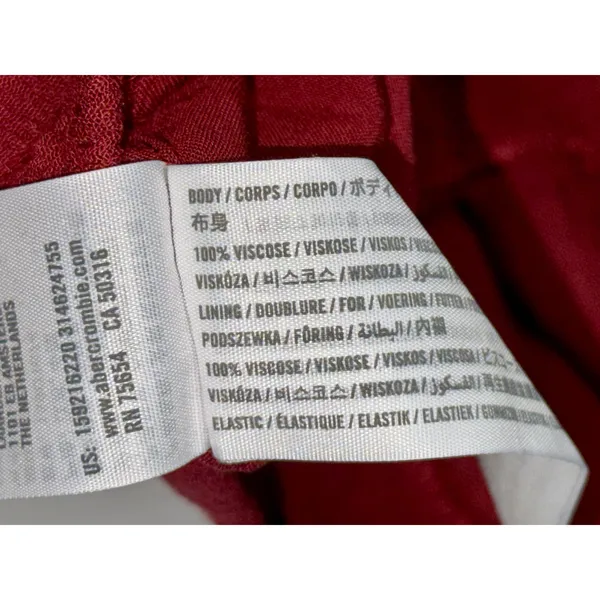 Abercrombie & Fitch Burgundy Red Smocked Puff Sleeve Slit Maxi Dress Size XS - Image 10