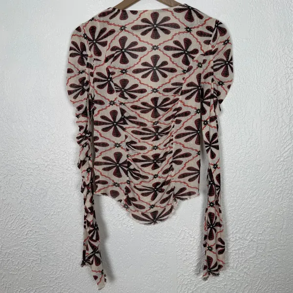 Free People Through The Meadow Top Floral Boho Festival Size Medium - Image 3