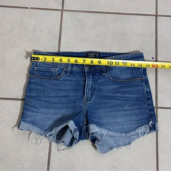 Abercrombie & Fitch Women Denim‎ Blue Cut Off Harper Low Rise Shorts size 2/26 - Image 7