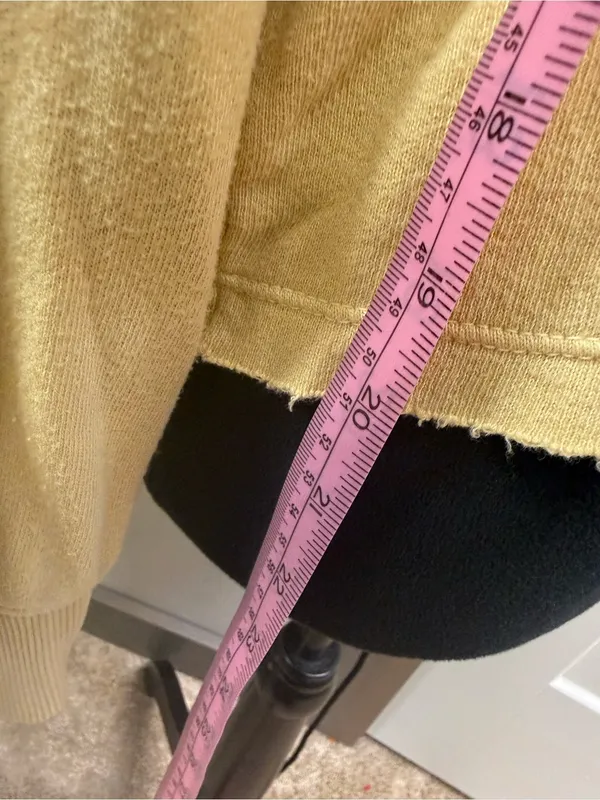 By Together Butter Yellow Smiley Face Cropped Sweatshirt Cutoff Crewneck S‎ - Image 3