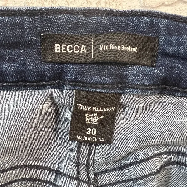 True Religion Jeans Womens 30 Becca Mid Rise Bootcut Dark Wash Stretch‎ Denim - Image 8