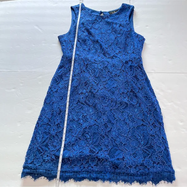 Lulus Rhythm of‎ Love Blue Lace Sleeveless Backless Bodycon Dress LARGE - Image 8