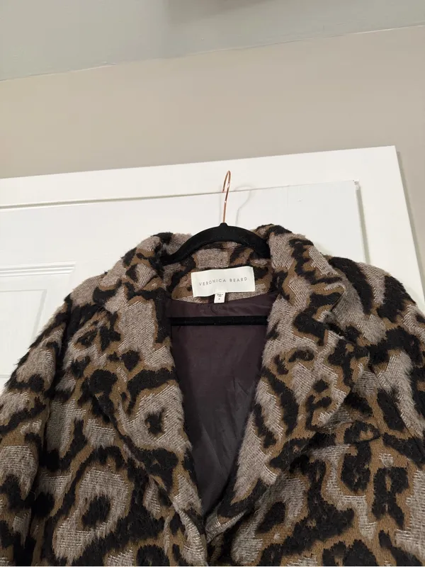 Veronica Beard Alpaca Wool Blend Long Textured Coat Jacket - Image 8