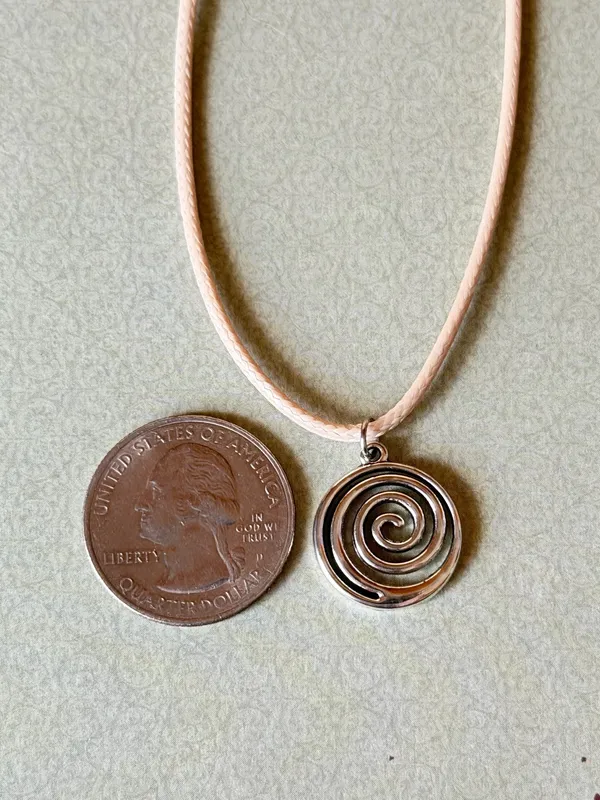 Handmade spiral swirl uzumaki funky boho grunge style necklace🌀 - Image 5