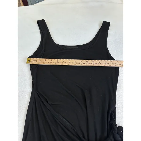 LBD ChicMe Black Sleeveless Wrap Front Side Tie Midi Dress Medium T1ODF2276 - Image 4