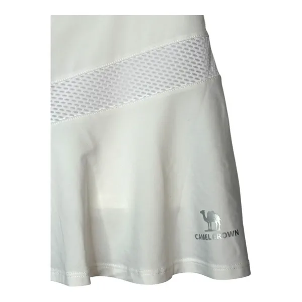 Camel Crown Skort Athletic Skirt‎ Womens Small White Mesh Panel Ruffle Hem NWT - Image 4