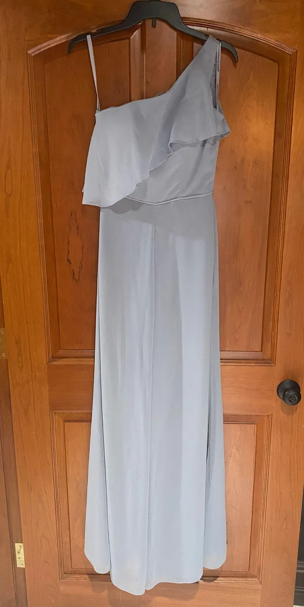 Chiffon One Shoulder Jumpsuit Blue Size 2 - Image 3