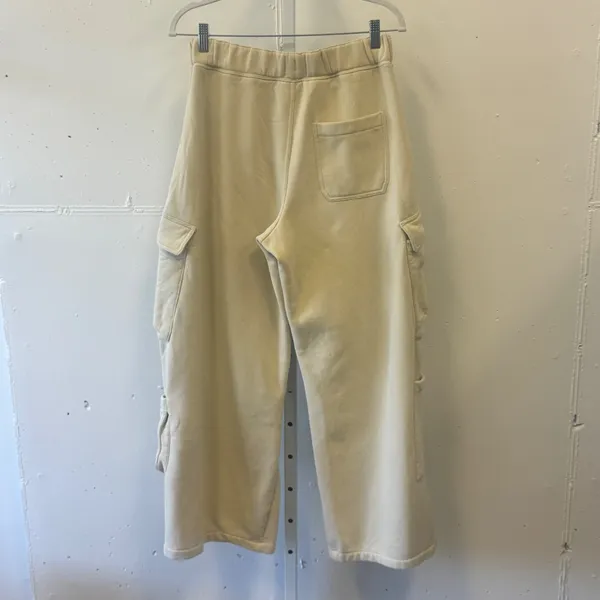 BDG Urban Outfitters Cream Cargo Sweatpants Wide Leg Fleece Joggers‎ OB1802470 M - Image 2