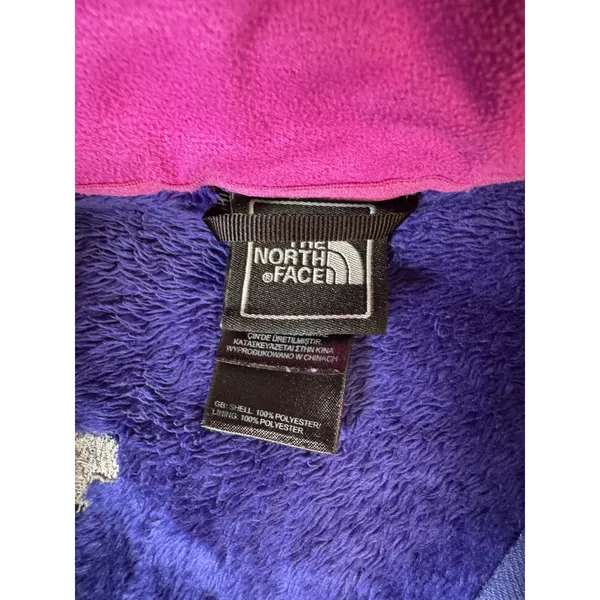 The North Face Jacket Womens Medium Purple Pink Fleece Full Zip Outdoors flaw*** - Image 3