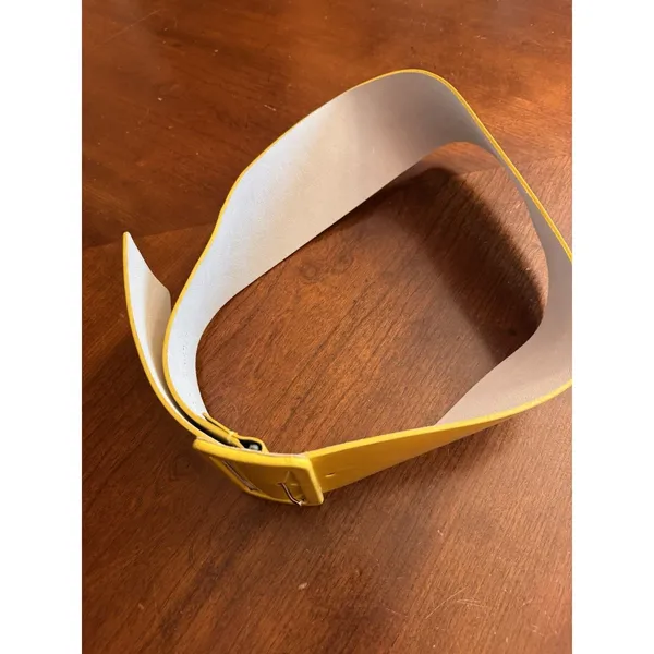 Unbranded Yellow leather statement belt wide Size S/M - Image 2