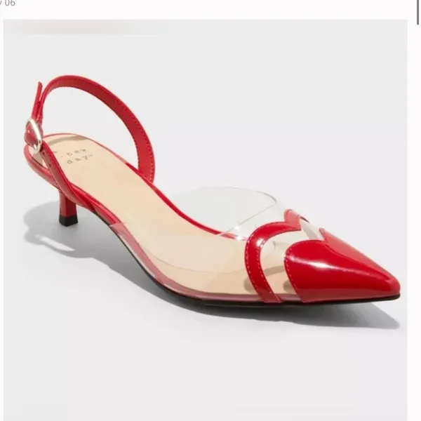 A New Day Red Heart Slingback Heels - Image 5