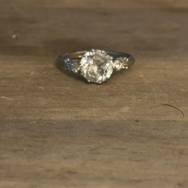Vintage Austrian Crystal Ring Silver - Image 5