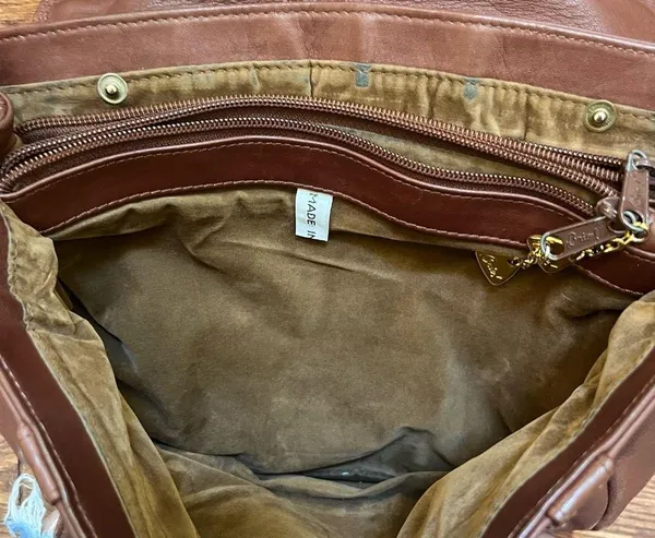 Vintage Brio! Brown Cross Body Satchel Shoulder Bag - Image 5