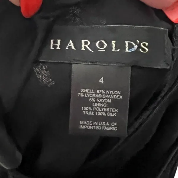 Vintage Harold's Black Lace Dress - Image 6