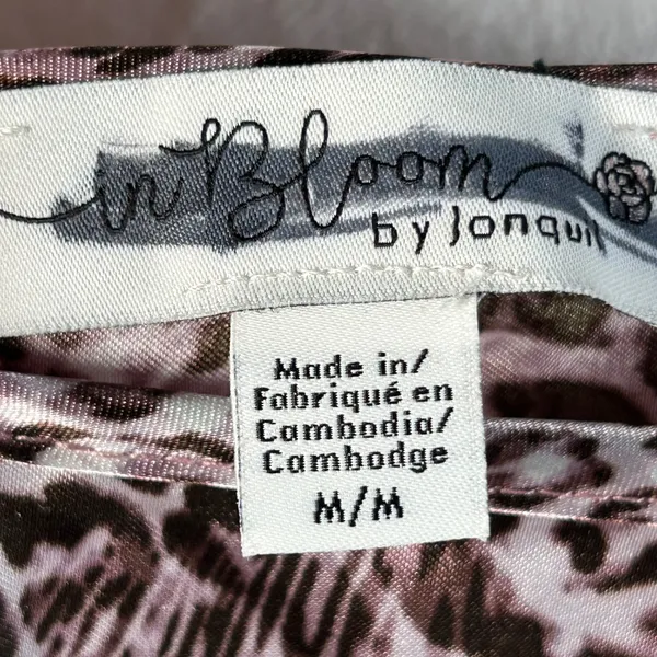 Jonquil In Bloom Leopard Print Lace Trim Slip‎ Dress Cami Nightie M M - Image 3