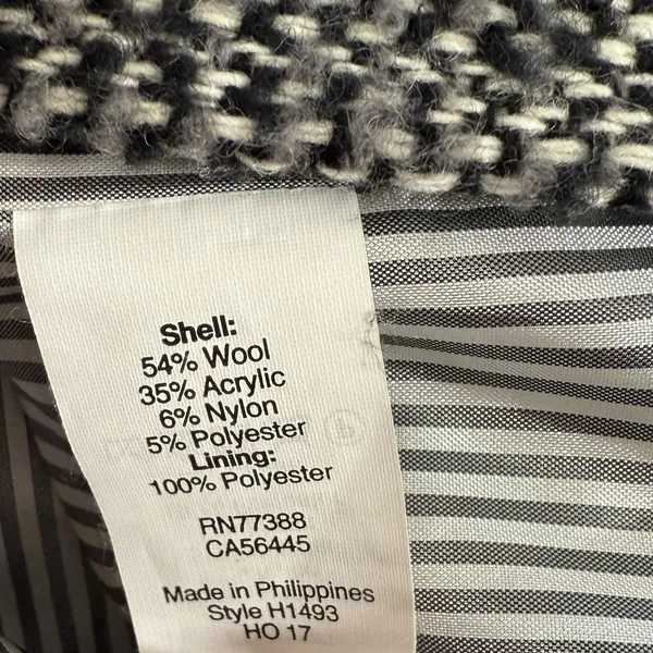 J Crew‎ Tweed Topcoat Coat Womens Size 2 Grey Black H1493 - Image 9