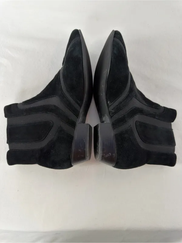Neiman Marcus Point Toe Suede‎ Design Ankle Booties in Black Size 9 - Image 5